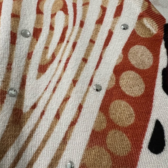 Geometric Animal Print Sweater by ELIZABETH NEW YORK SZ M - Picture 5 of 10